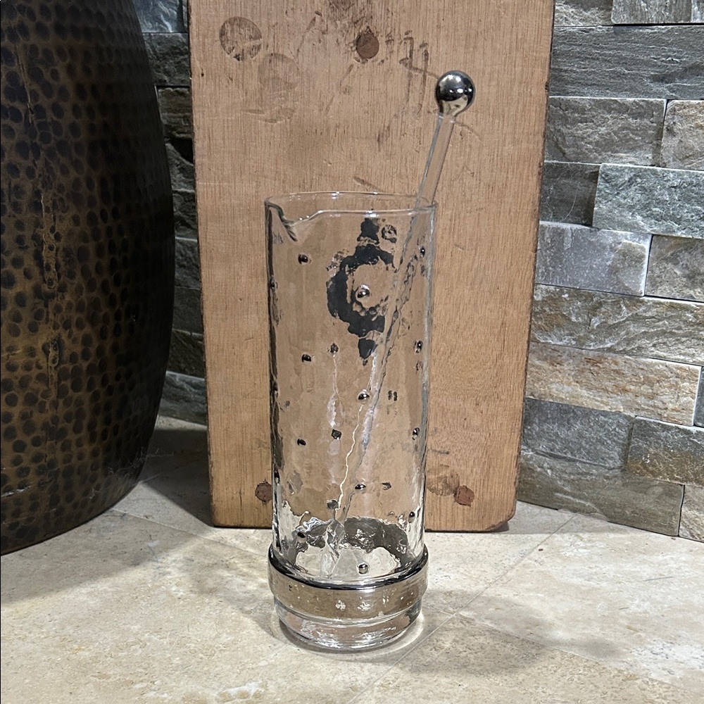 Vintage Signed STEPHEN SMYERS glass mid-century modern (MCM) cocktail pitcher